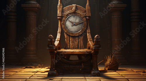 Throne old wood ancient hourglass