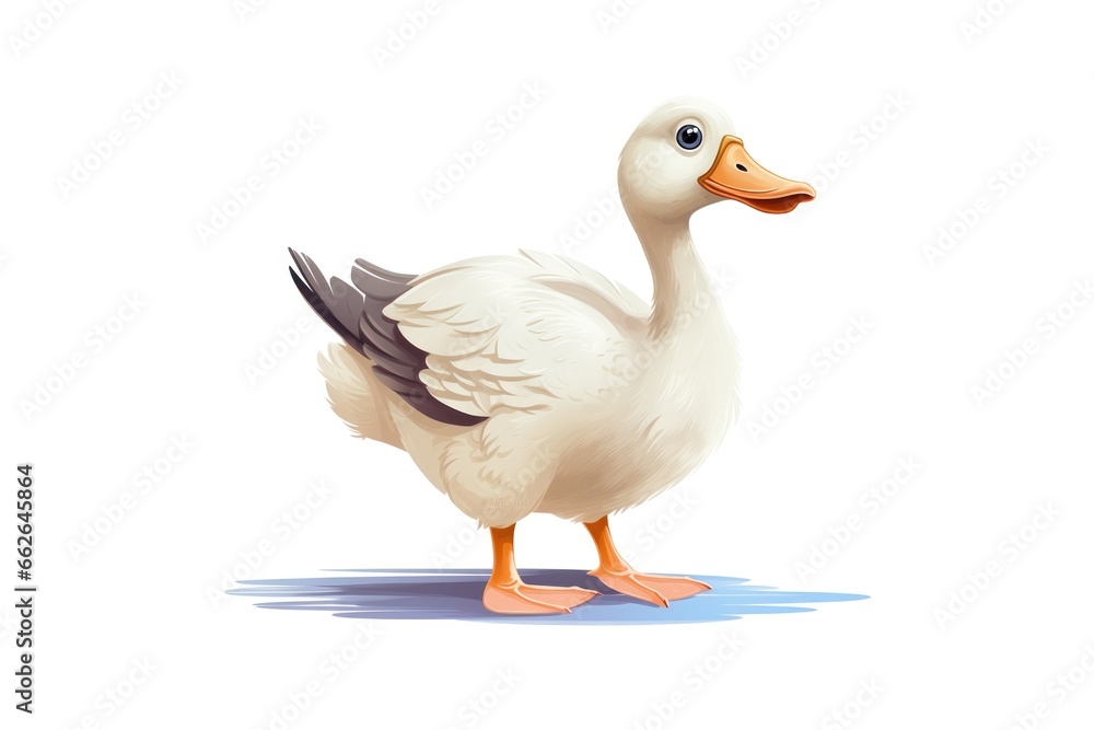cute cartoon goose illustration on white background cute cartoon goose illustration on white background