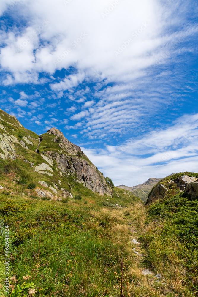 landscape with blue sky and clouds