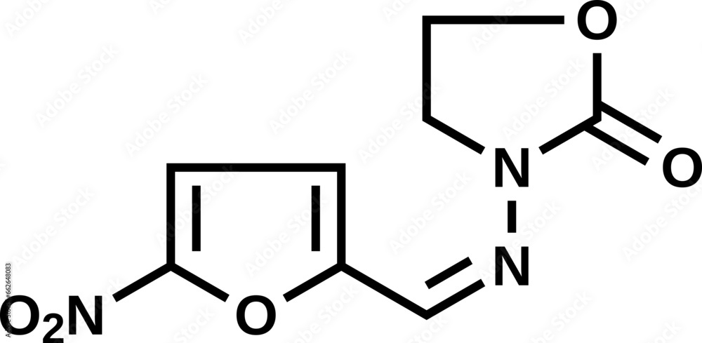 Furazolidone structural formula, vector illustration Furazolidone structural formula, vector illustration