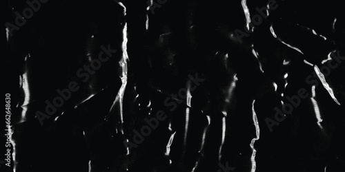 Polyethylene texture. Torn effect. Transparent stretched cling film. Overlay grunge texture. vector banner poster background. Crumpled warp plastic. Defect, scuff template. Wrinkled packaging