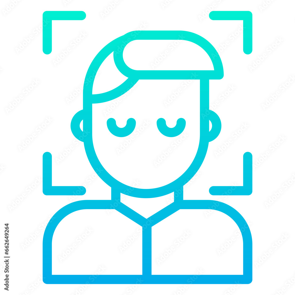 Outline Gradient Face Scan icon Outline Gradient Face Scan icon
