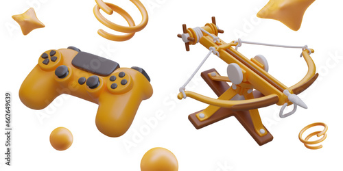 Quadro su tela 3D ballista, game console, decorative elements