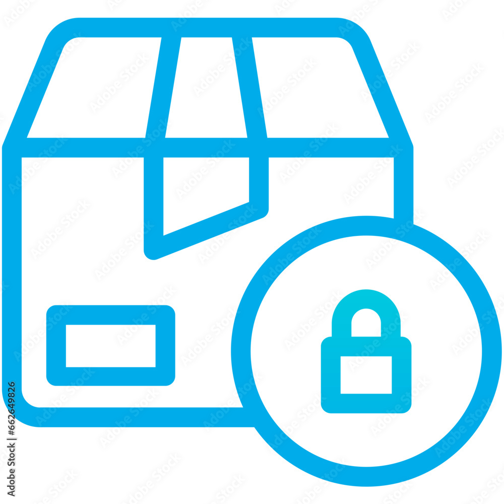 Outline Gradient Package box lock icon Outline Gradient Package box lock icon