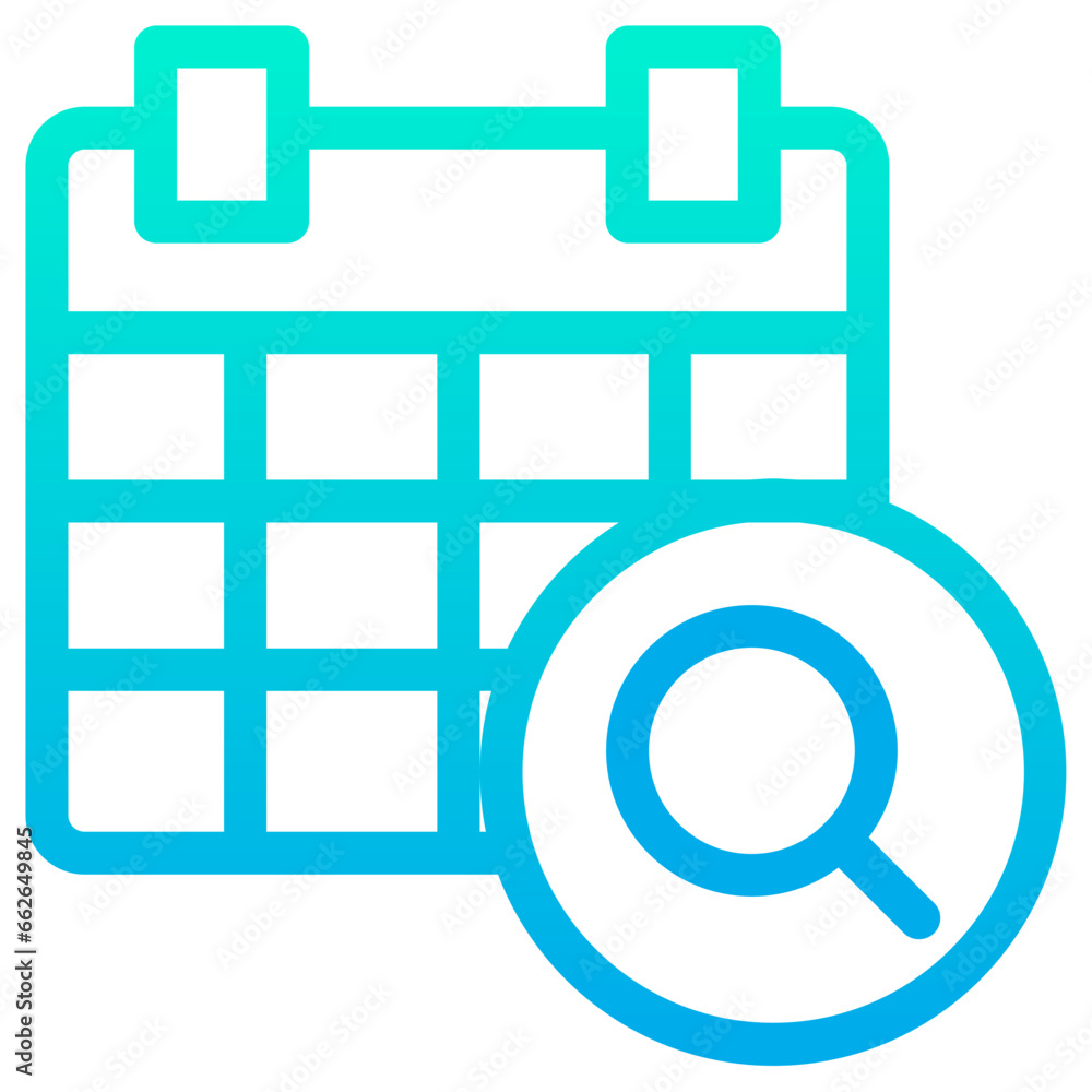 Outline Gradient Search Calendar icon Outline Gradient Search Calendar icon