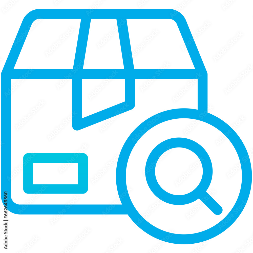 Outline Gradient Search Package box icon Outline Gradient Search Package box icon