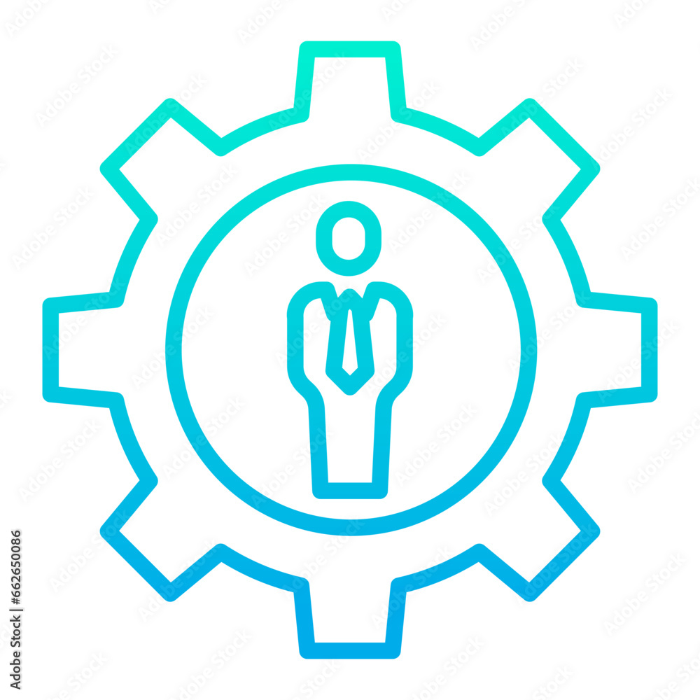Outline Gradient User Management cog icon Outline Gradient User Management cog icon