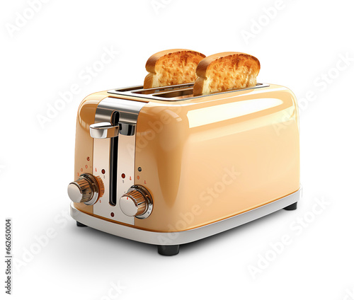 Toaster and bread cut out. Generative AI	