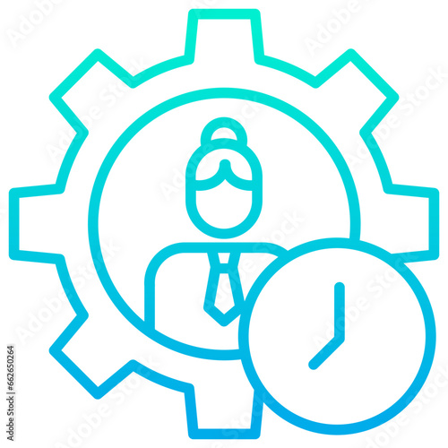 Outline Gradient Female Time Manager icon