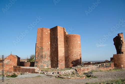 Old fortress. Destroyed castle walls. Old architecture