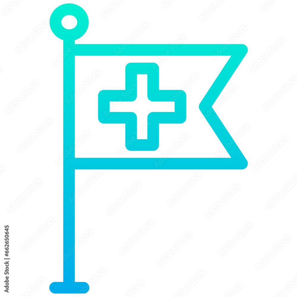 Outline Gradient Medicine Flag icon Outline Gradient Medicine Flag icon