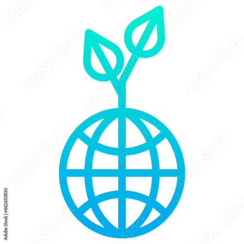 Outline Gradient Pot Plant icon