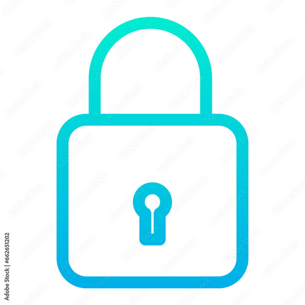 Outline Gradient Lock icon Outline Gradient Lock icon