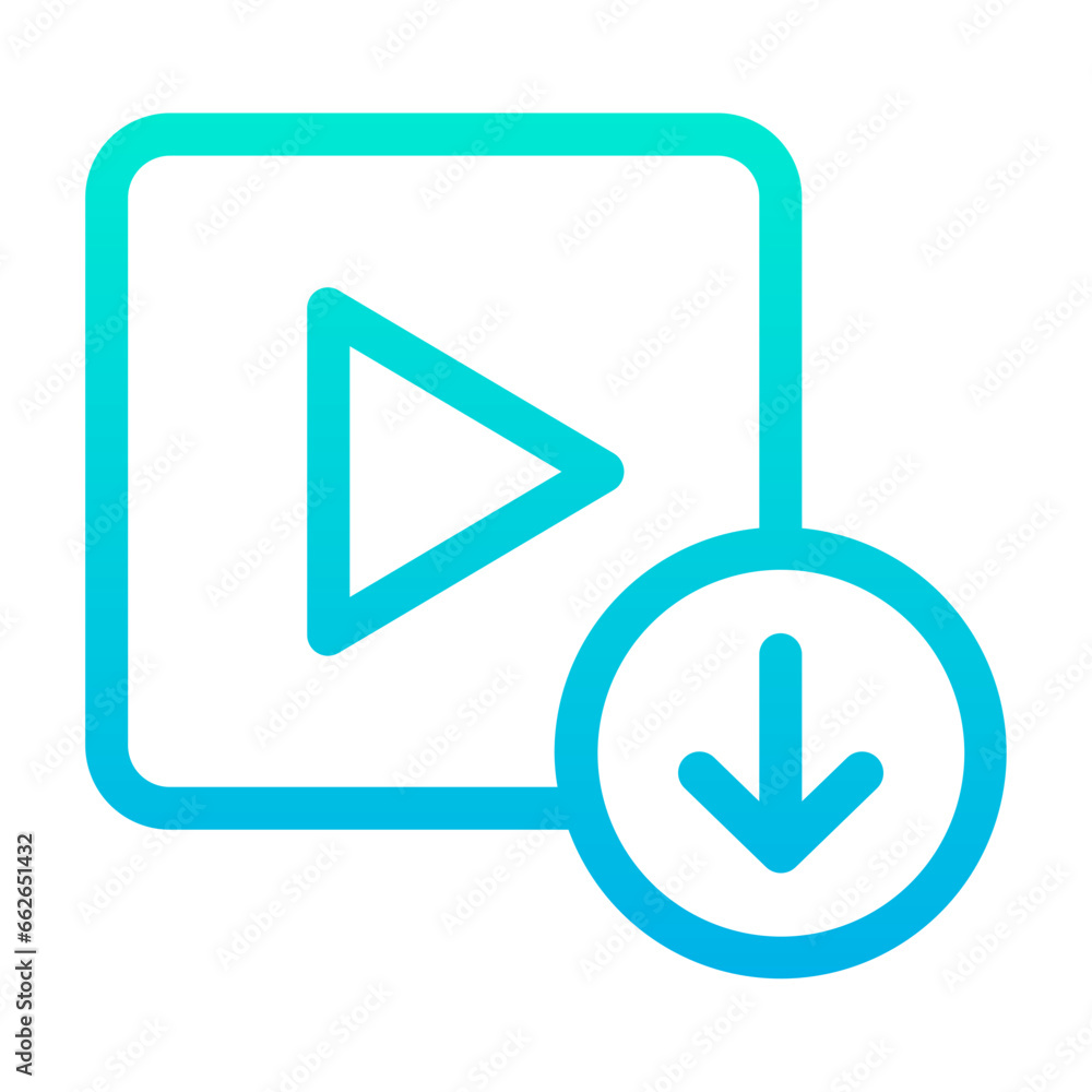 Outline Gradient Video download icon Outline Gradient Video download icon