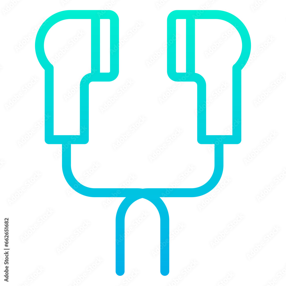 Outline Gradient Earphone icon Outline Gradient Earphone icon