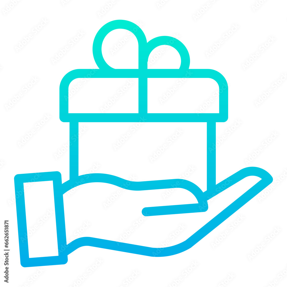 Outline Gradient Valentine Gift icon Outline Gradient Valentine Gift icon