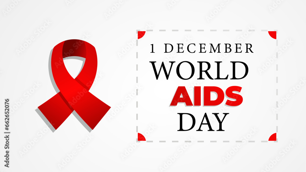 World Aids Day design. Illustration of awareness red ribbon and text for presentation design, background, banner, poster, social media. World Aids Day design. Illustration of awareness red ribbon and text for presentation design, background, banner, poster, social media.