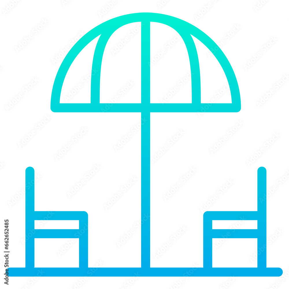 Outline Gradient Chair icon Outline Gradient Chair icon