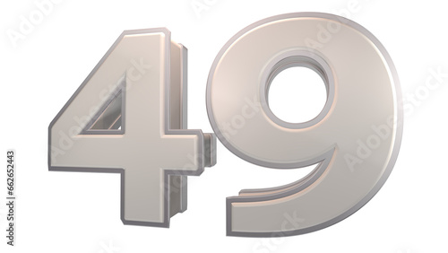 Creative designwhite 3d number 49 photo