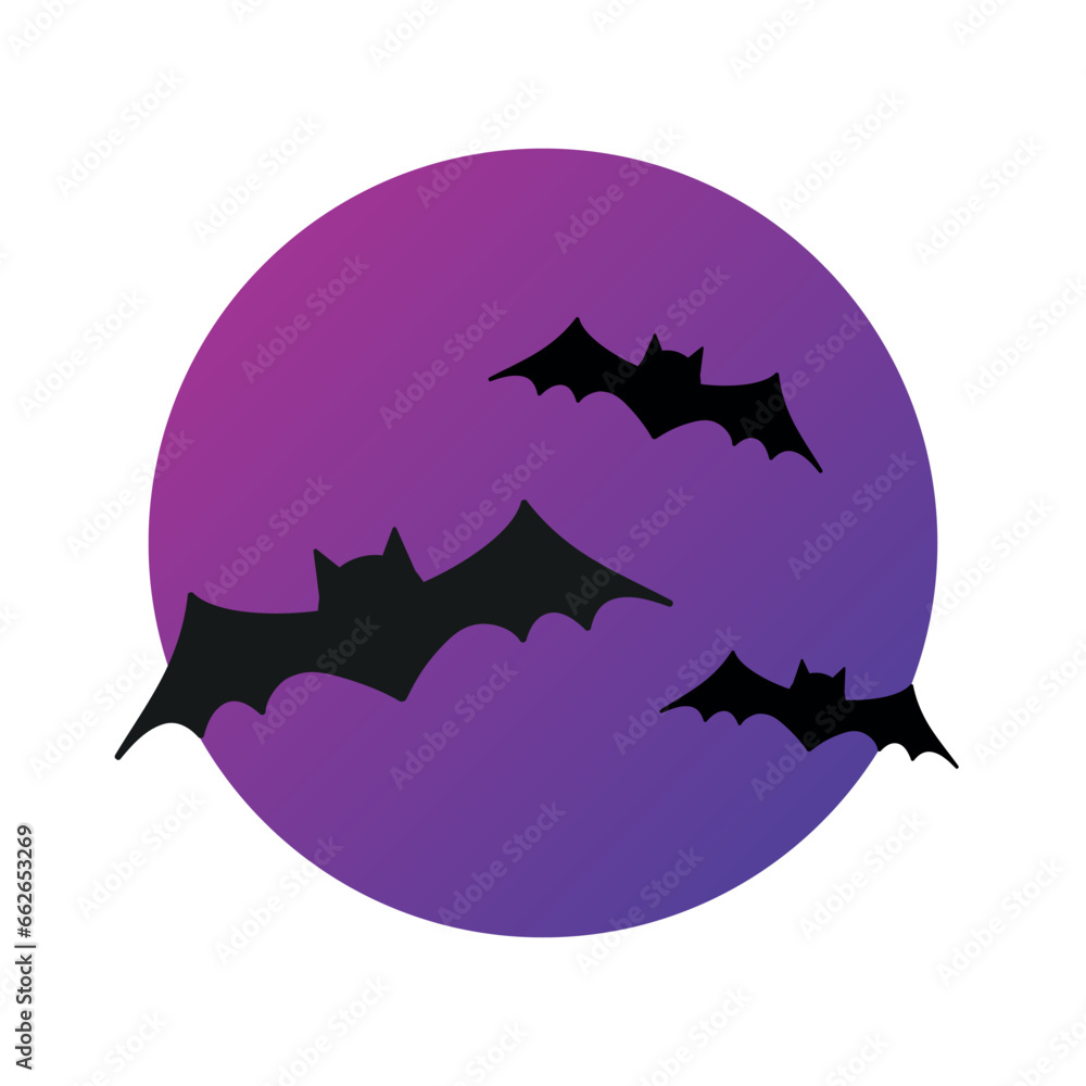 Fototapeta premium Halloween cute bats vector illustration