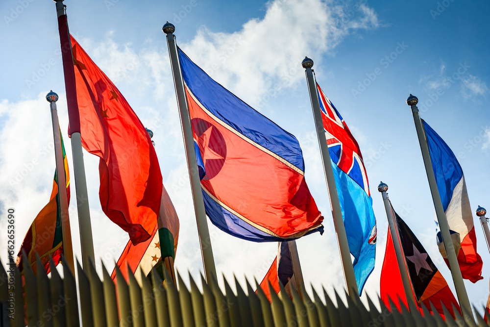 Group of inter national flags