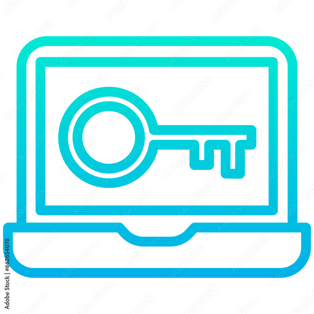 Outline Gradient Laptop Key icon Outline Gradient Laptop Key icon