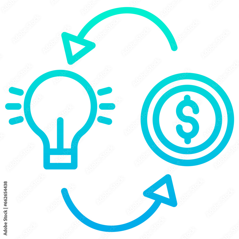 Outline Gradient Idea to Dollar icon