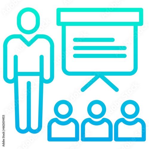 Outline Gradient Coach presentation icon