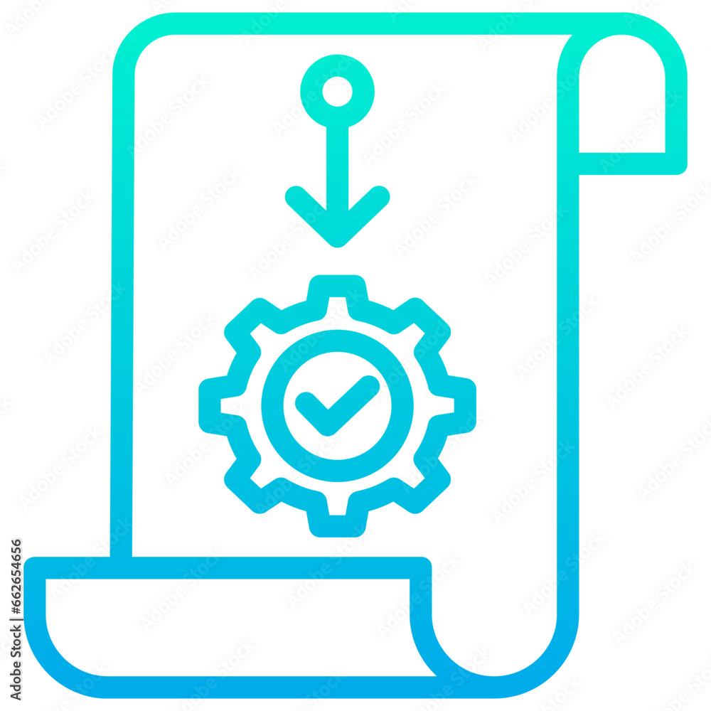 Obraz premium Outline Gradient Setting document icon