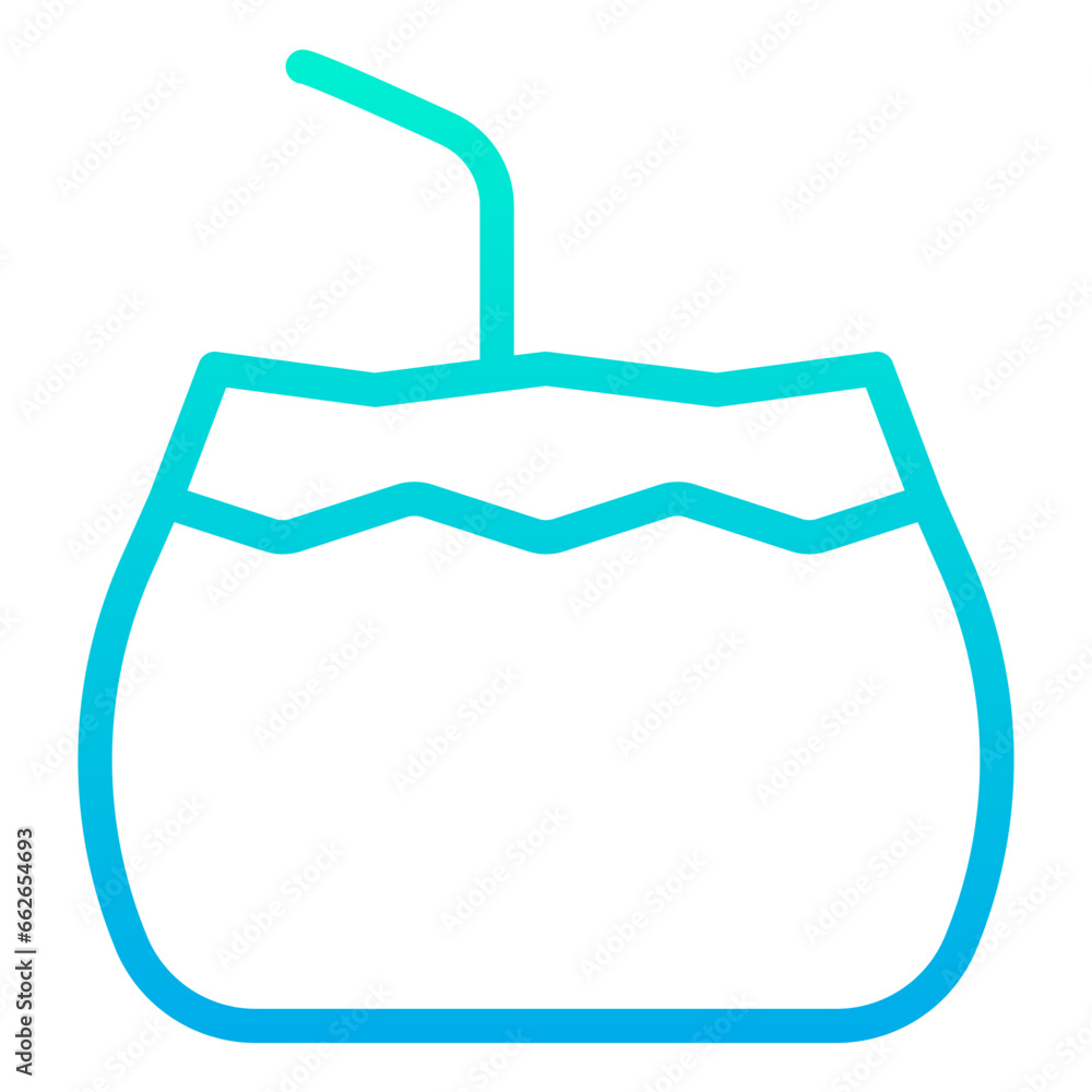 Outline Gradient Coconut icon Outline Gradient Coconut icon