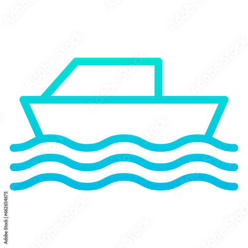 Outline Gradient Boat icon