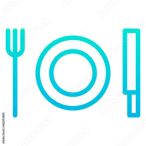 Outline Gradient dinner icon