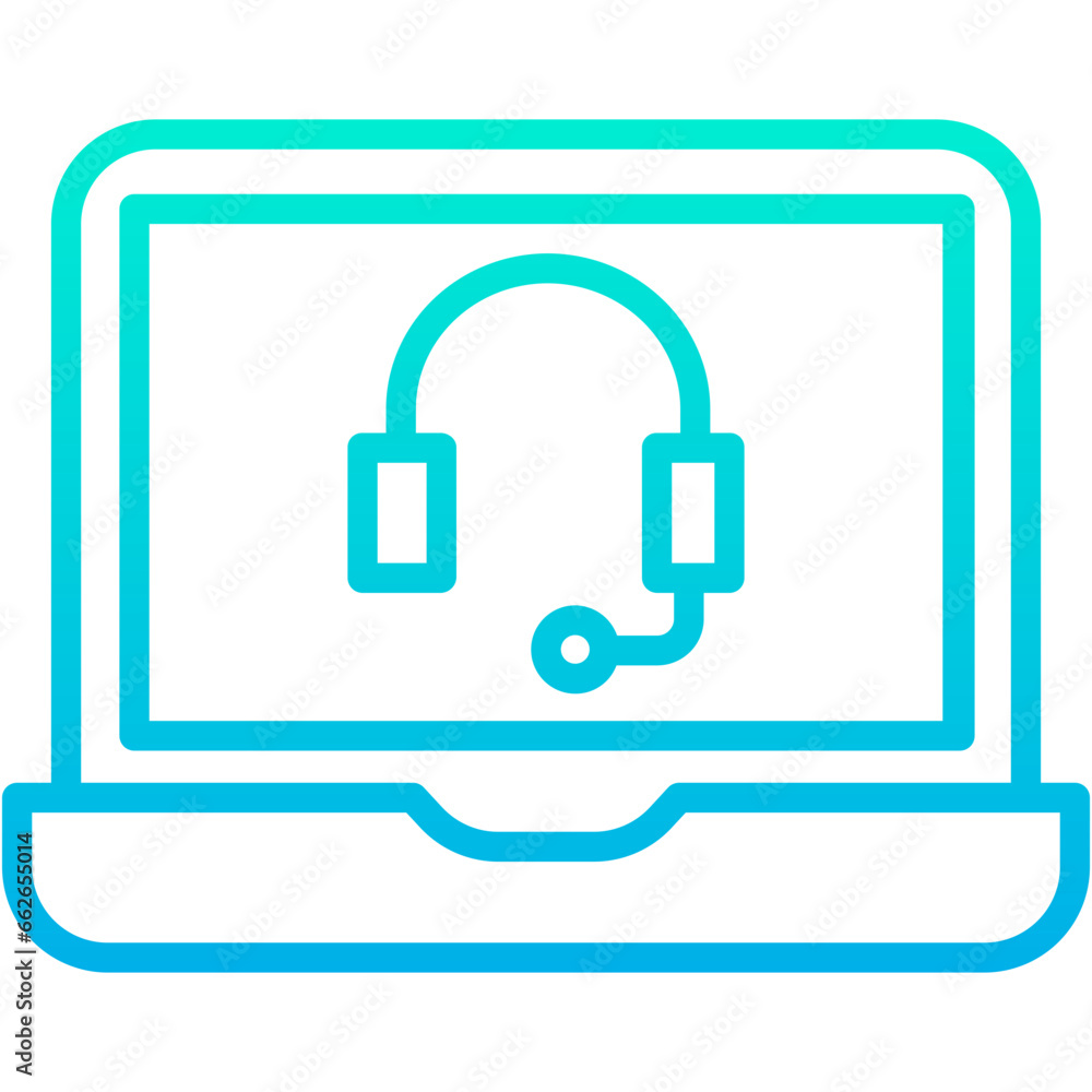 Outline Gradient Laptop Support icon Outline Gradient Laptop Support icon