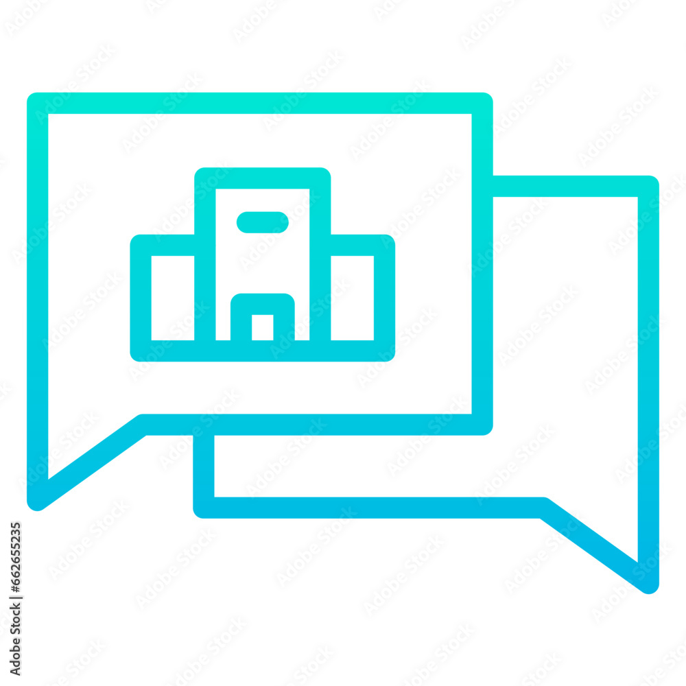 Outline Gradient Hotel Chat icon Outline Gradient Hotel Chat icon