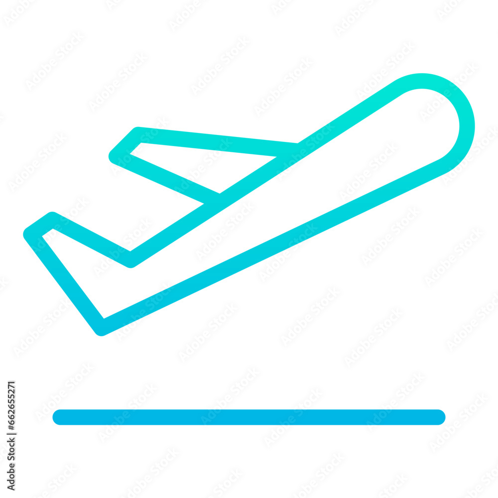 Outline Gradient Flight Departure icon Outline Gradient Flight Departure icon