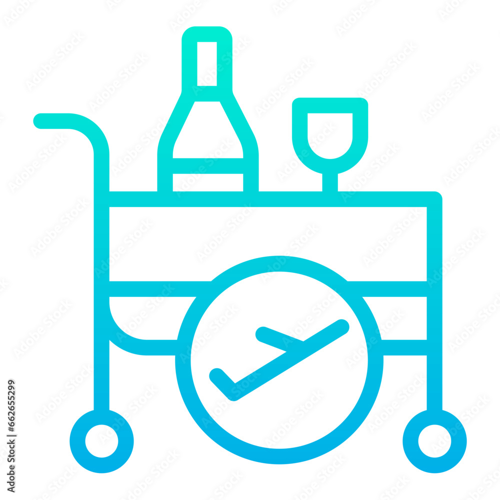 Outline Gradient Flight Food Service icon Outline Gradient Flight Food Service icon