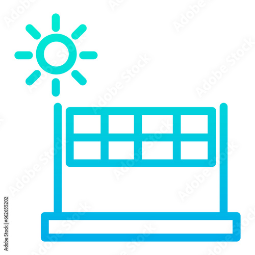 Outline Gradient Beach Bed icon