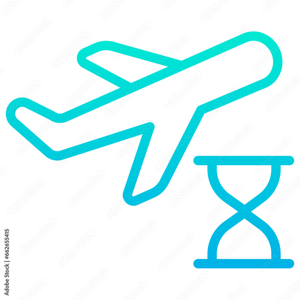 Outline Gradient Travel Time icon Outline Gradient Travel Time icon
