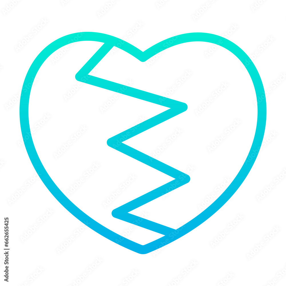 Outline Gradient Broken Heart icon Outline Gradient Broken Heart icon