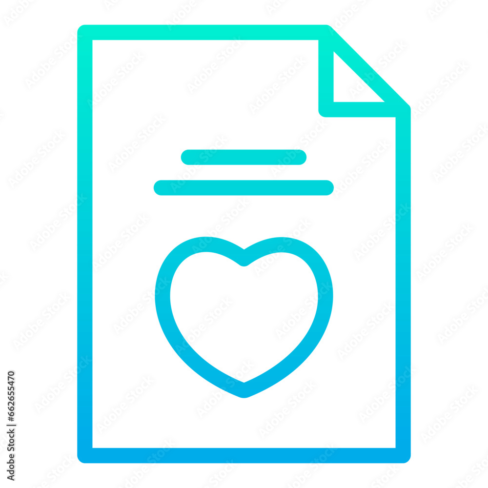 Outline Gradient Love letter icon Outline Gradient Love letter icon