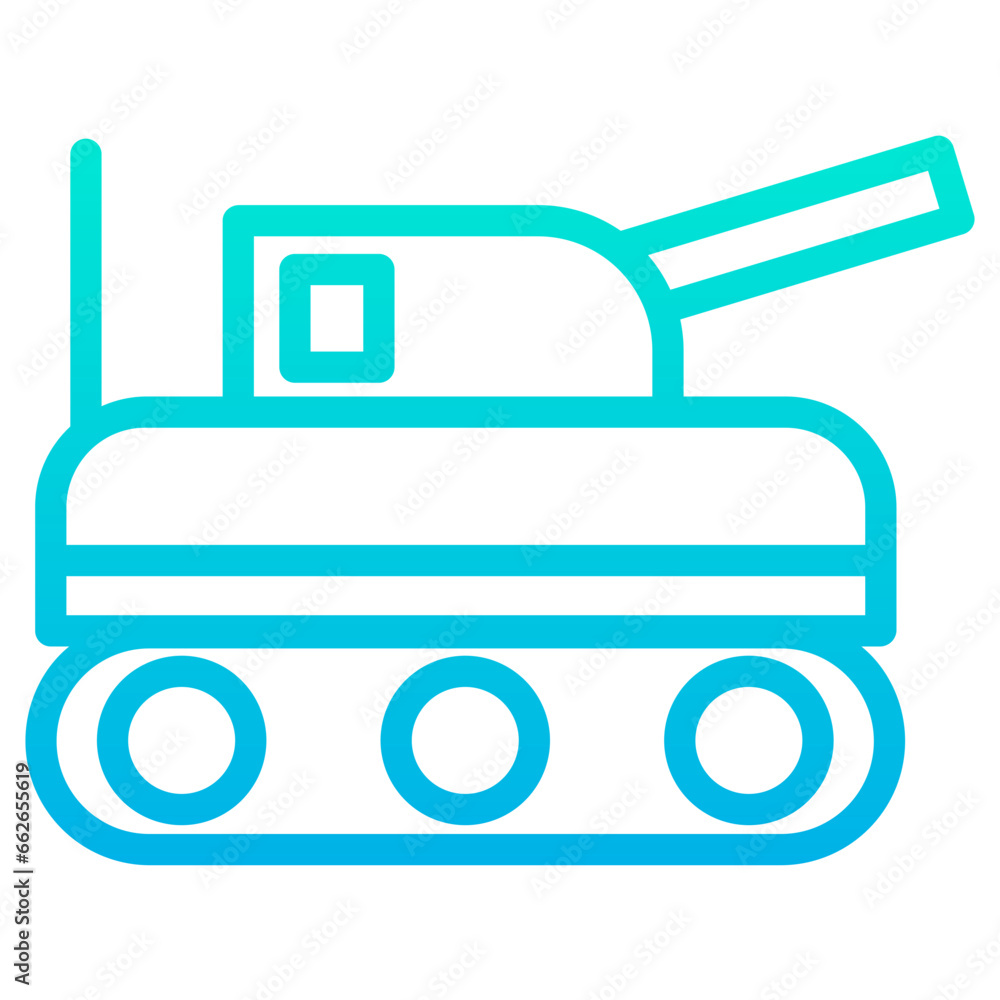 Outline Gradient military tank icon Outline Gradient military tank icon
