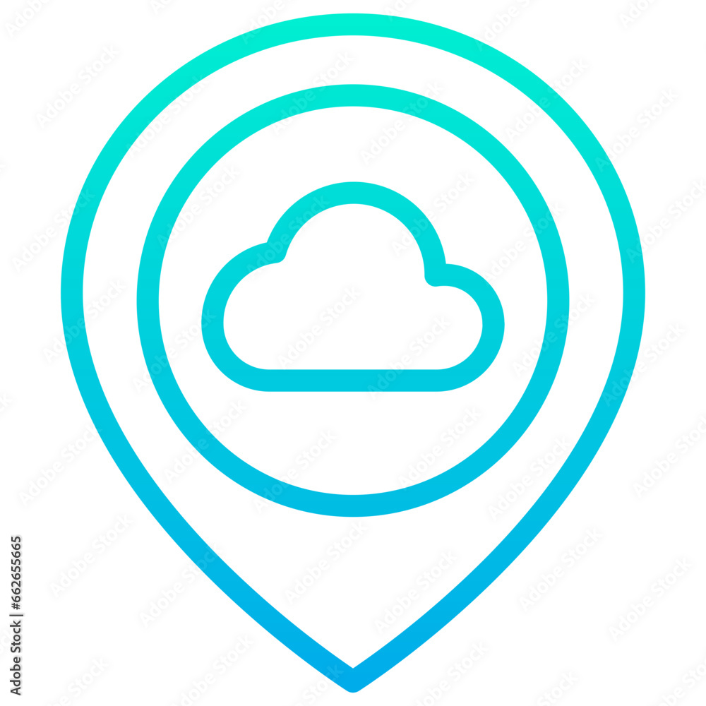 Outline Gradient Clouds Placeholder icon Outline Gradient Clouds Placeholder icon