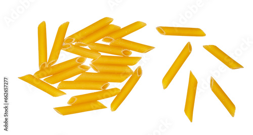 Raw pasta isolated on white background