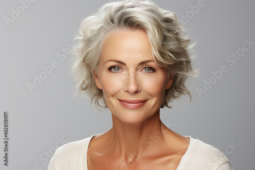 Classic Beauty: Middle-Aged Woman in Close-Up