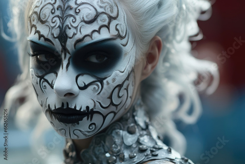 Sinister Halloween Beauty: Spooky Makeup Close-Up