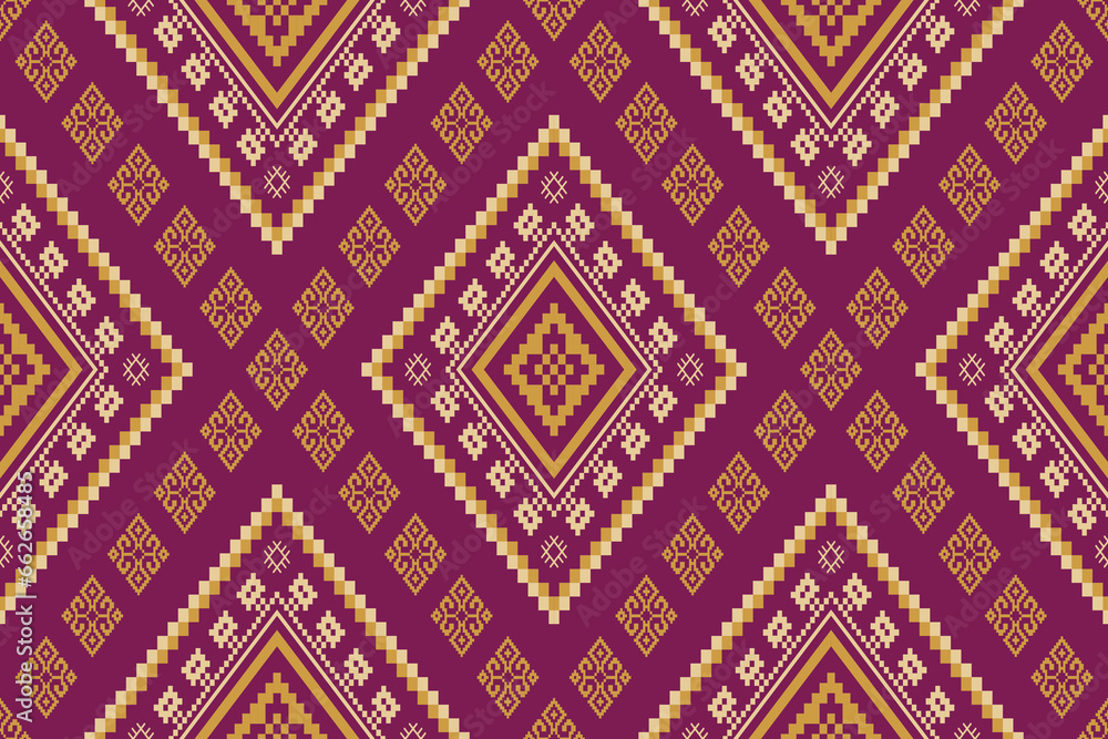 Pink traditional ethnic pattern paisley flower Ikat background abstract Aztec African Indonesian Indian seamless pattern for fabric print cloth dress carpet curtains and sarong Pink traditional ethnic pattern paisley flower Ikat background abstract Aztec African Indonesian Indian seamless pattern for fabric print cloth dress carpet curtains and sarong