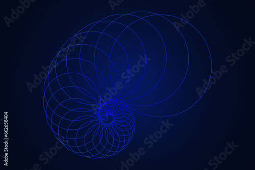 Blue abstract geometry line art
