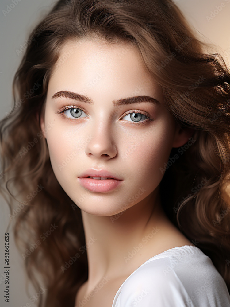 Beautiful Young Woman, Clean face with fresh Healthy Skin, Beauty Cosmetics and Facial treatment. Beautiful Young Woman, Clean face with fresh Healthy Skin, Beauty Cosmetics and Facial treatment.