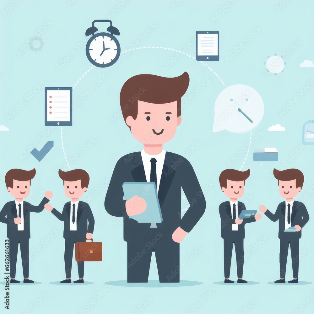 business person work in the office illustration concept design business person work in the office illustration concept design