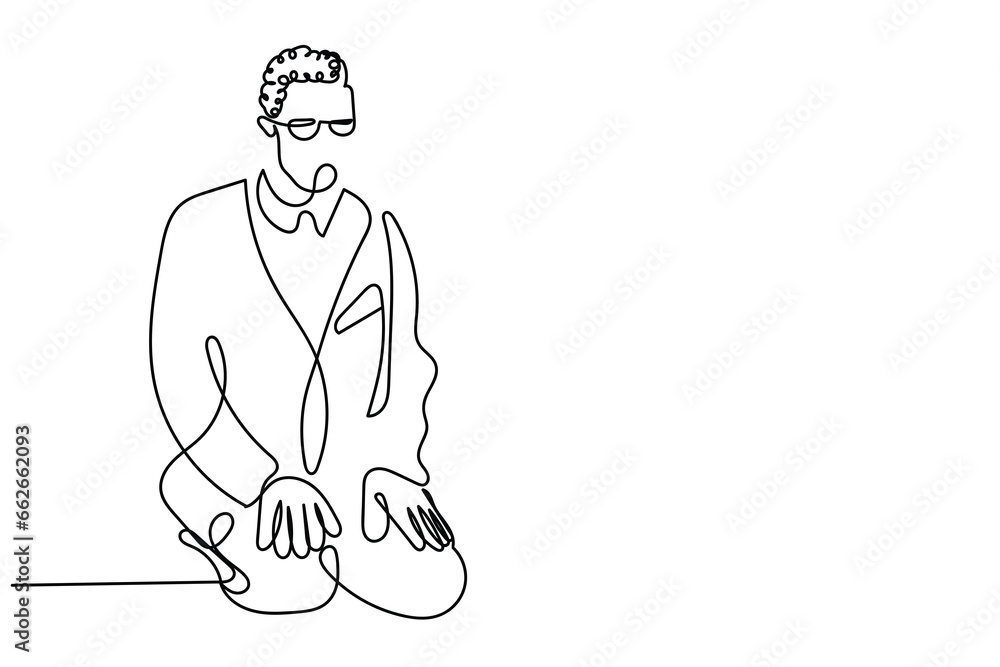 Continuous line art of a famous Black Muslim leader Malcolm. Continuous line art of a famous Black Muslim leader Malcolm.